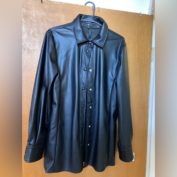 7 for all mankind Faux vegan leather jacket - Picture 1 of 9